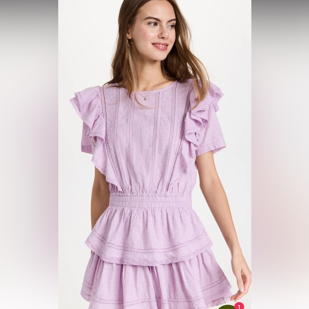 LoveShackFancy Natasha Dress in Wisteria (L)